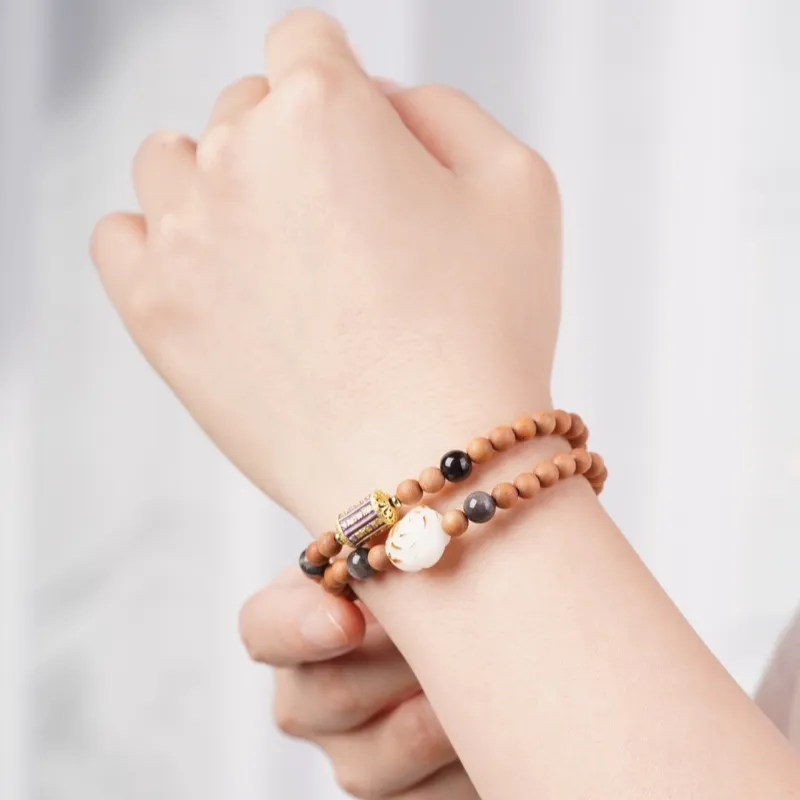 XIAOFENGCHAI Barbie Sandalwood Bracelets Unisex-8