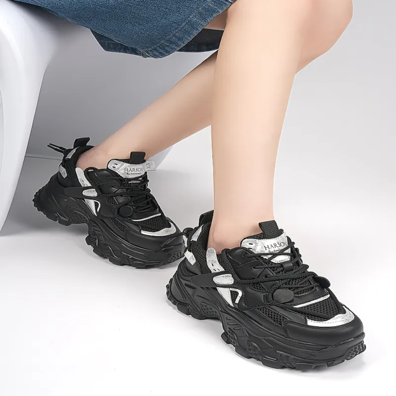 HARSON Wear-Resistant Slip-Resistant Low-Top Chunky Sneakers Women's-36