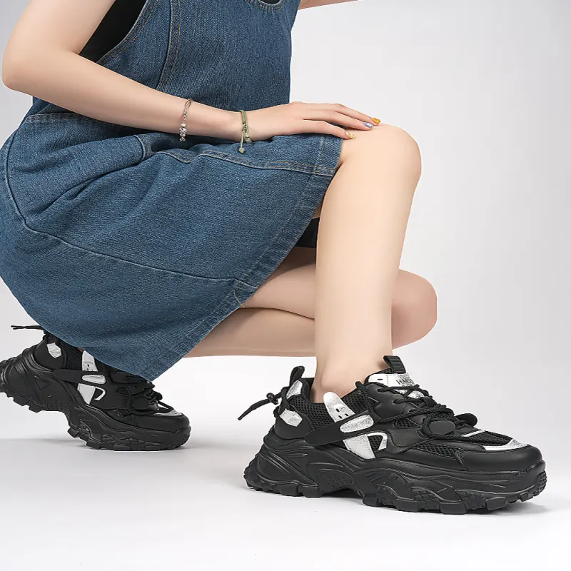 HARSON Wear-Resistant Slip-Resistant Low-Top Chunky Sneakers Women's-37