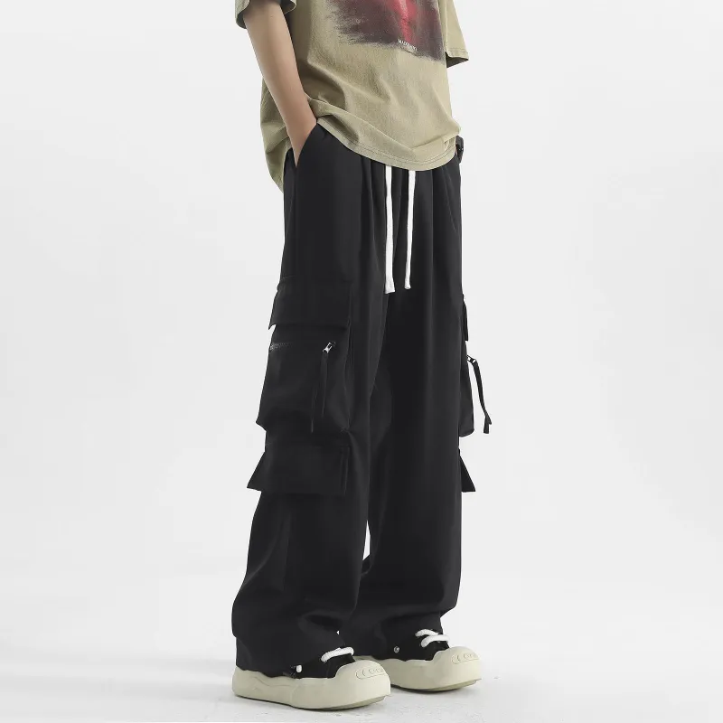 FASTFISH Cargo Pants Unisex Black-6