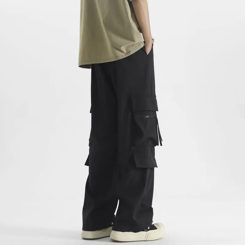 FASTFISH Cargo Pants Unisex Black-4