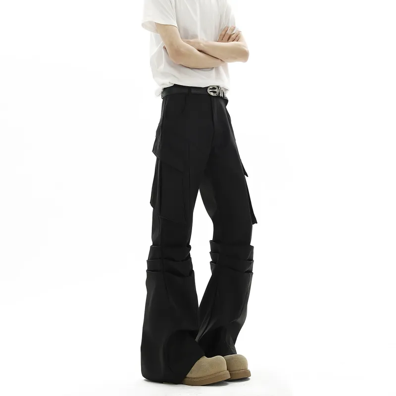 FASTFISH Cargo Pants Unisex Black-3
