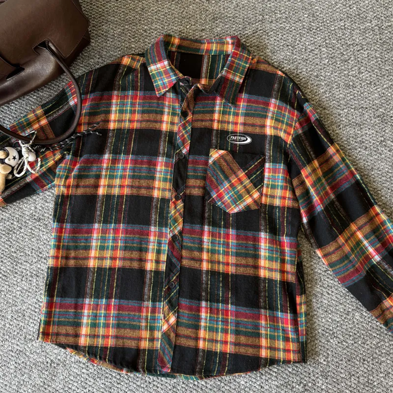 FASTFISH Shirt Unisex Multicolor Grid-2