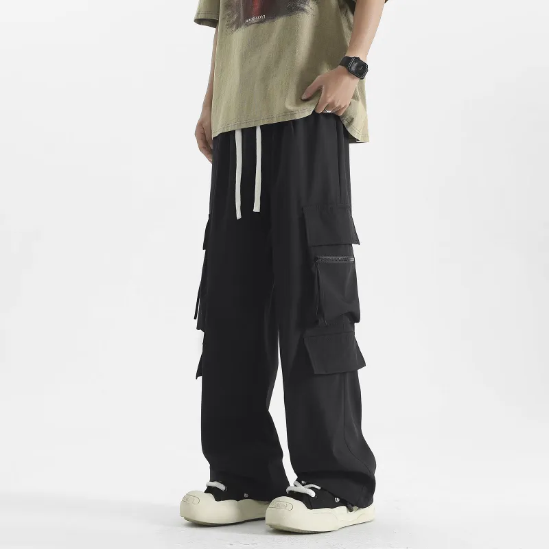FASTFISH Cargo Pants Unisex Black-2