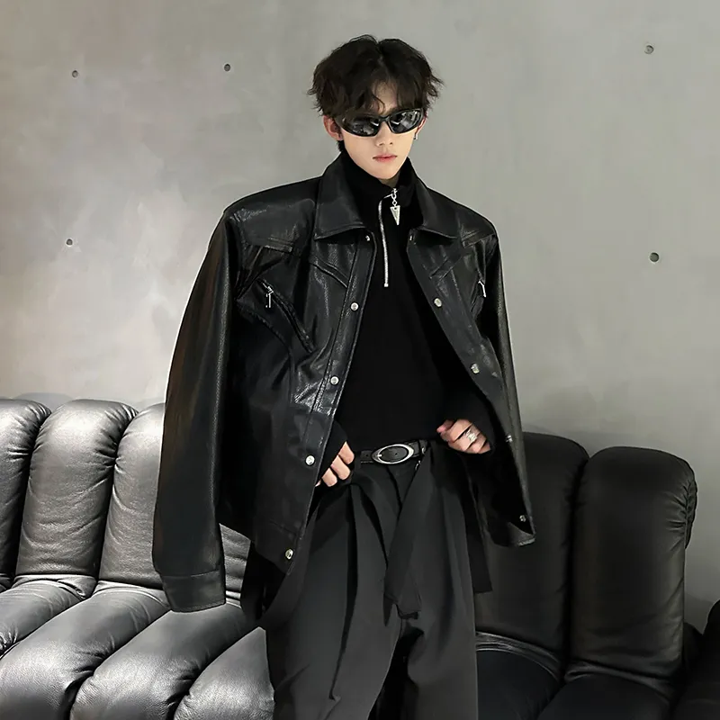 FASTFISH Leather Jacket Unisex Black-1