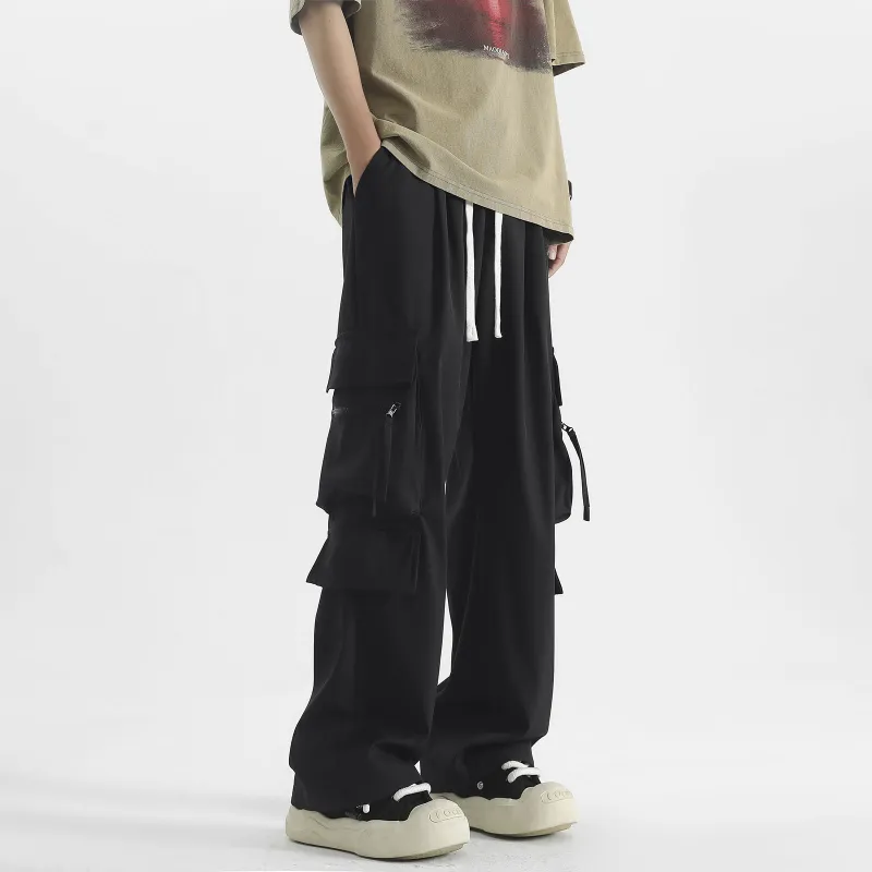 FASTFISH Cargo Pants Unisex Black-7