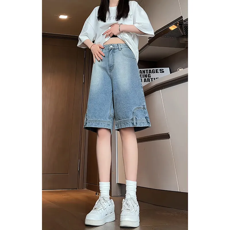 FASTFISH Denim Shorts Unisex Blue-2