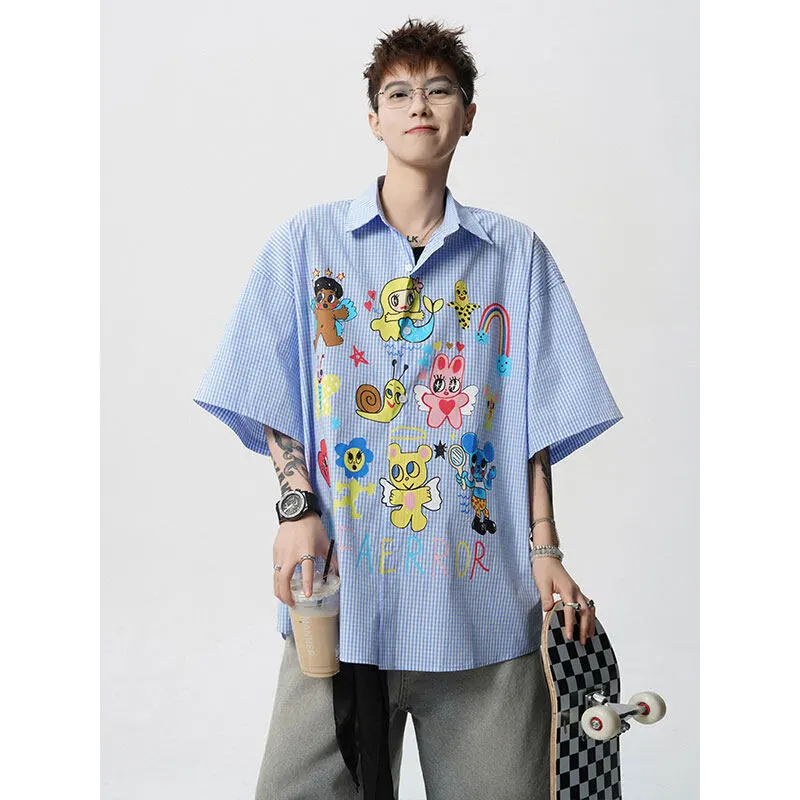 FASTFISH Shirt Unisex Light Blue Plaid-2