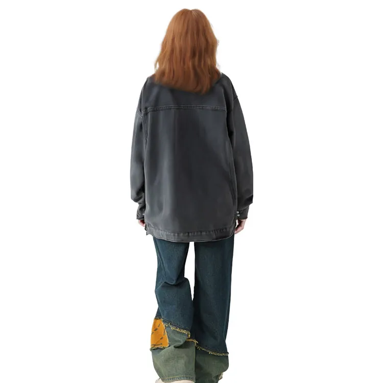 FASTFISH Denim Jacket Unisex Dark Gray-3
