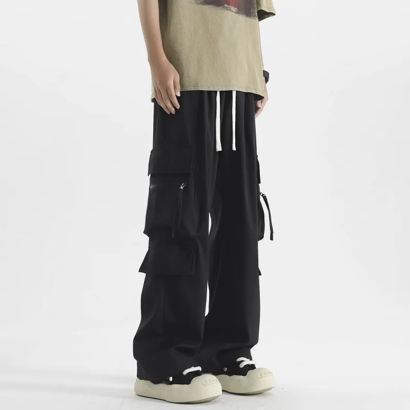 FASTFISH Cargo Pants Unisex Black-5