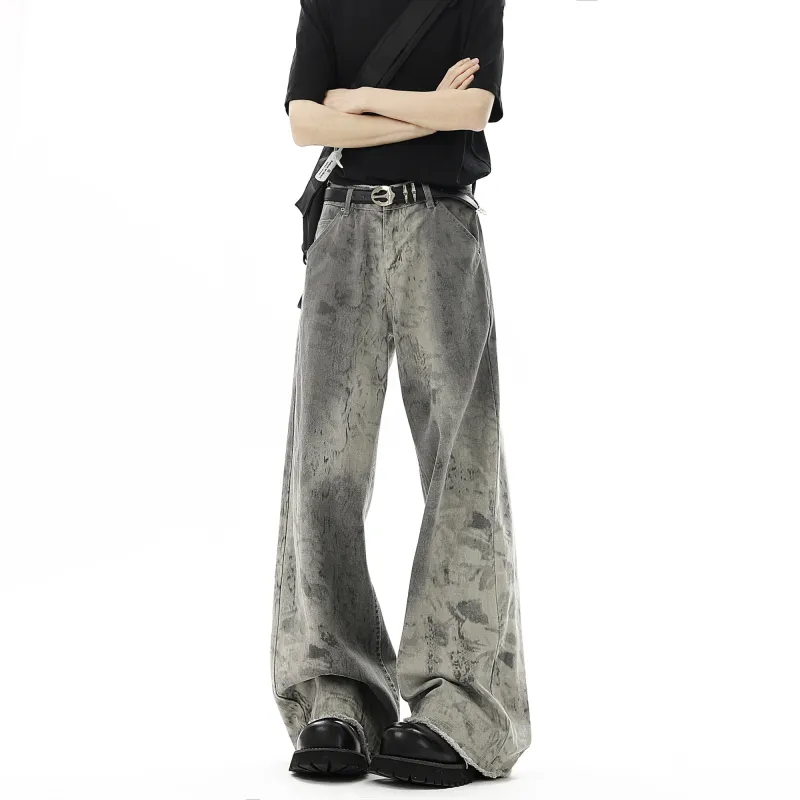 FASTFISH Jeans Unisex Snakeskin Print White-4