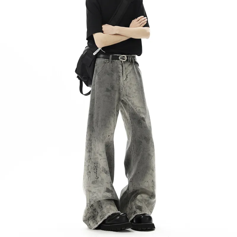 FASTFISH Jeans Unisex Snakeskin Print White-2