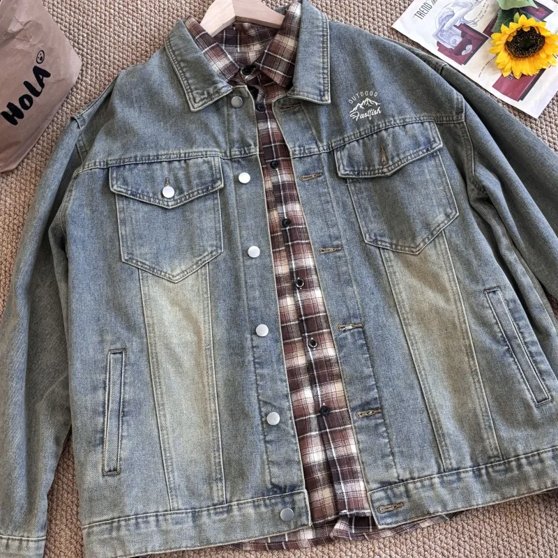 FASTFISH Denim Jacket Unisex Dark Gray-10