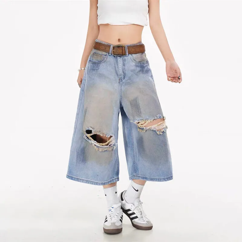 FASTFISH Denim Shorts Unisex Blue-5