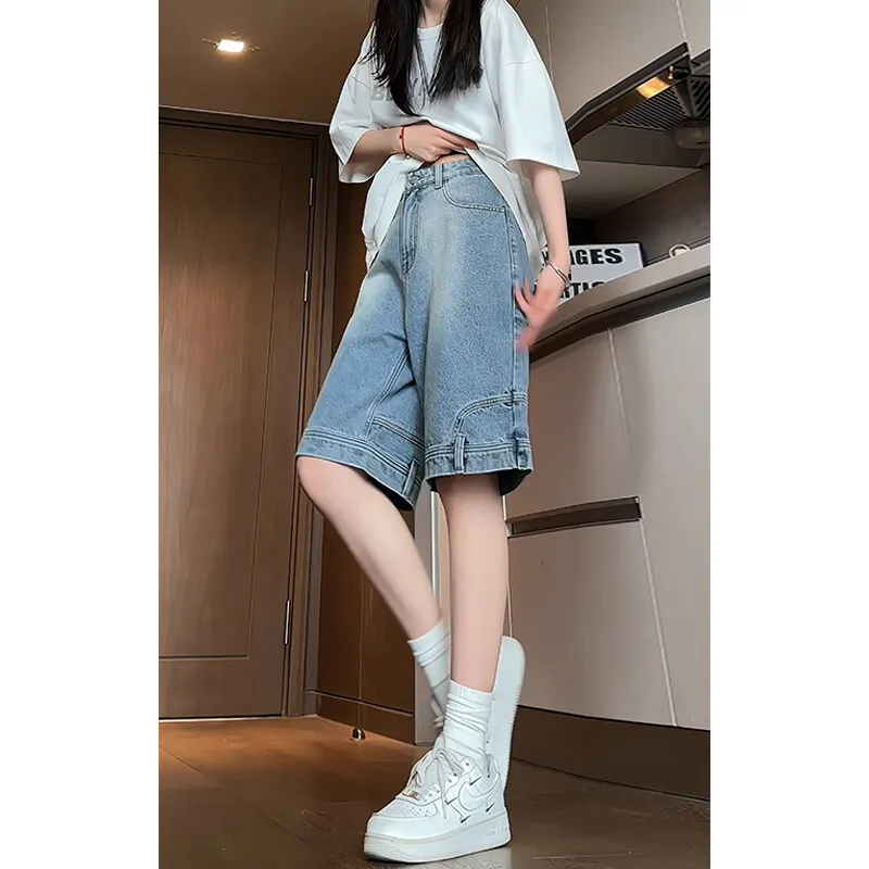 FASTFISH Denim Shorts Unisex Blue-3
