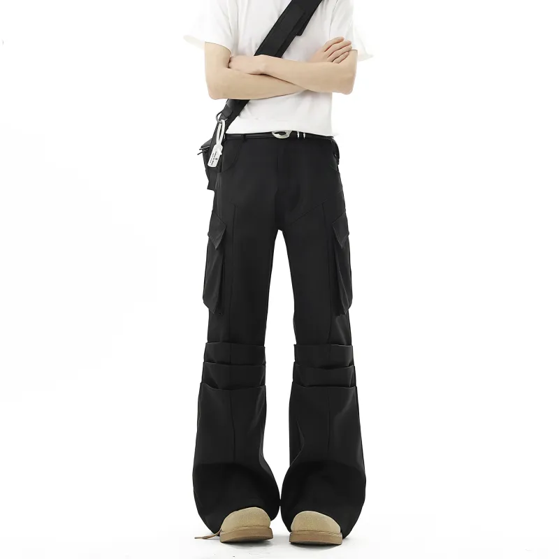 FASTFISH Cargo Pants Unisex Black-1