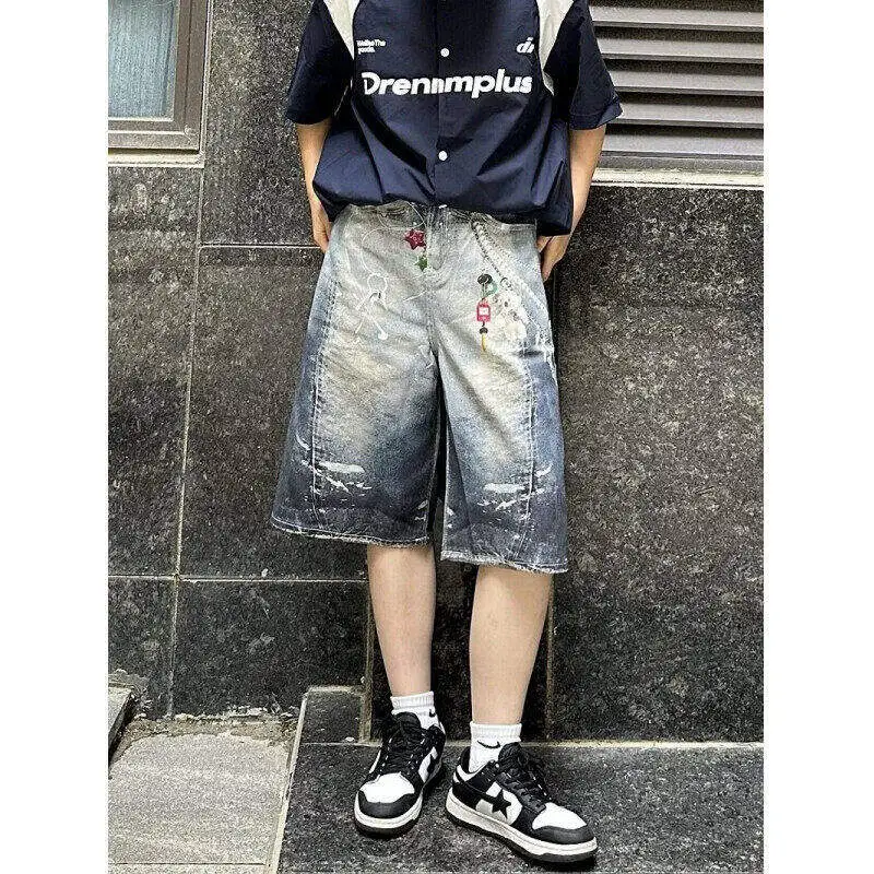FASTFISH Denim Shorts Unisex Blue-5