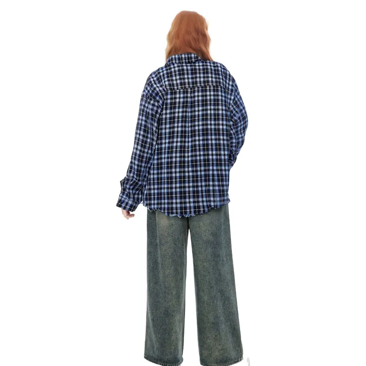 FASTFISH Shirt Unisex Yellow Small Plaid-5