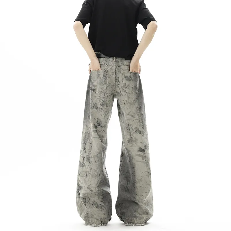 FASTFISH Jeans Unisex Snakeskin Print White-1