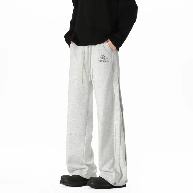 FASTFISH Casual Pants Unisex White Heather Gray-4