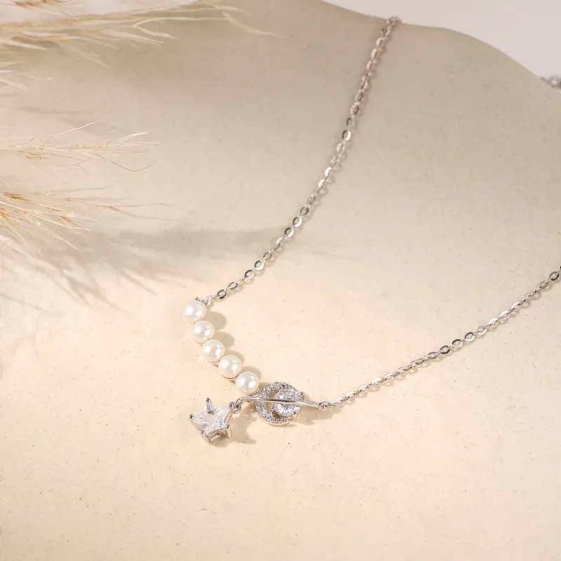 YDE S 925 Sterling Silver, Zircon Necklaces Women's-1