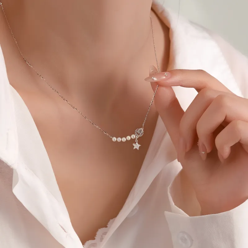 YDE S 925 Sterling Silver, Zircon Necklaces Women's-2