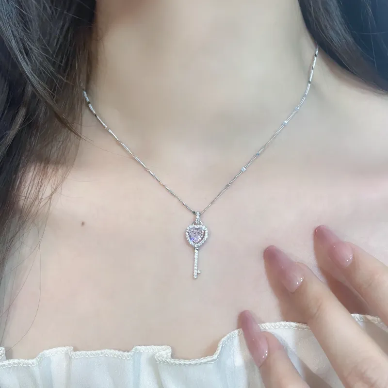 YDE S925 Silver With Zircon Necklaces Women's-4