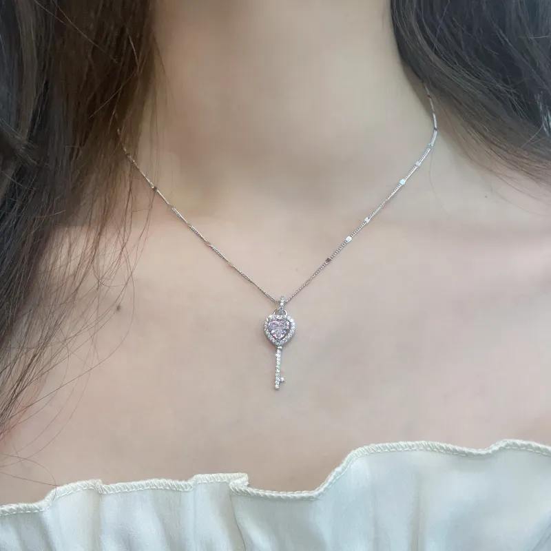 YDE S925 Silver With Zircon Necklaces Women's-3