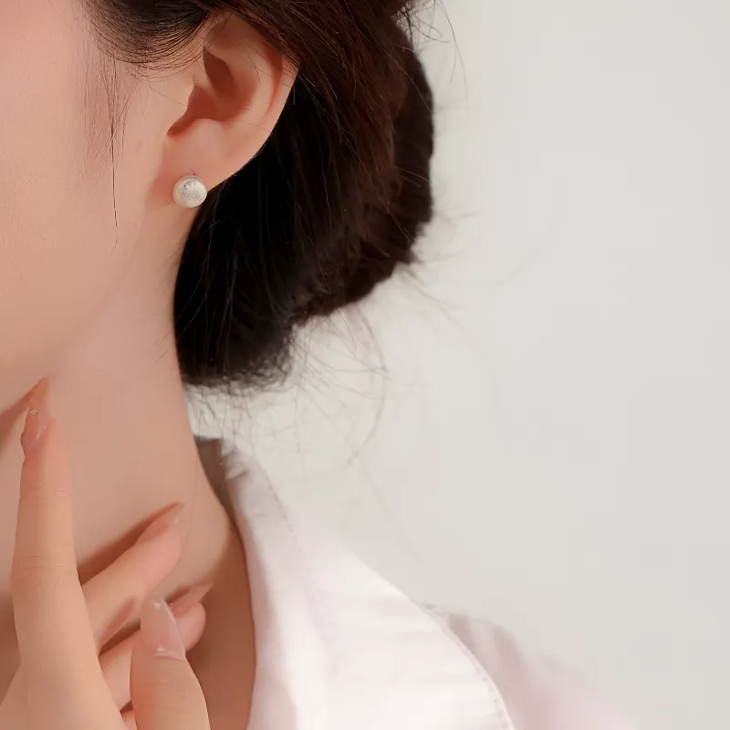 YDE S925 Silver Stud Earrings Women's-3