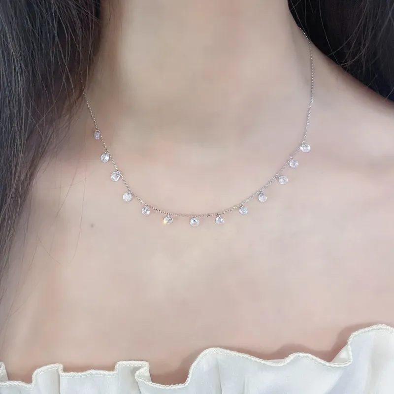 YDE S925 Silver With Zircon Necklaces Women's-3