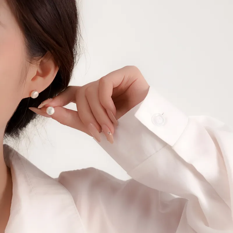 YDE S925 Silver Stud Earrings Women's-2