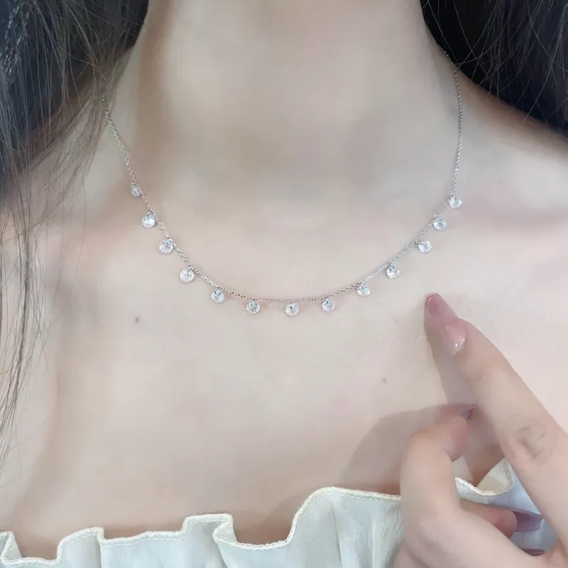 YDE S925 Silver With Zircon Necklaces Women's-4