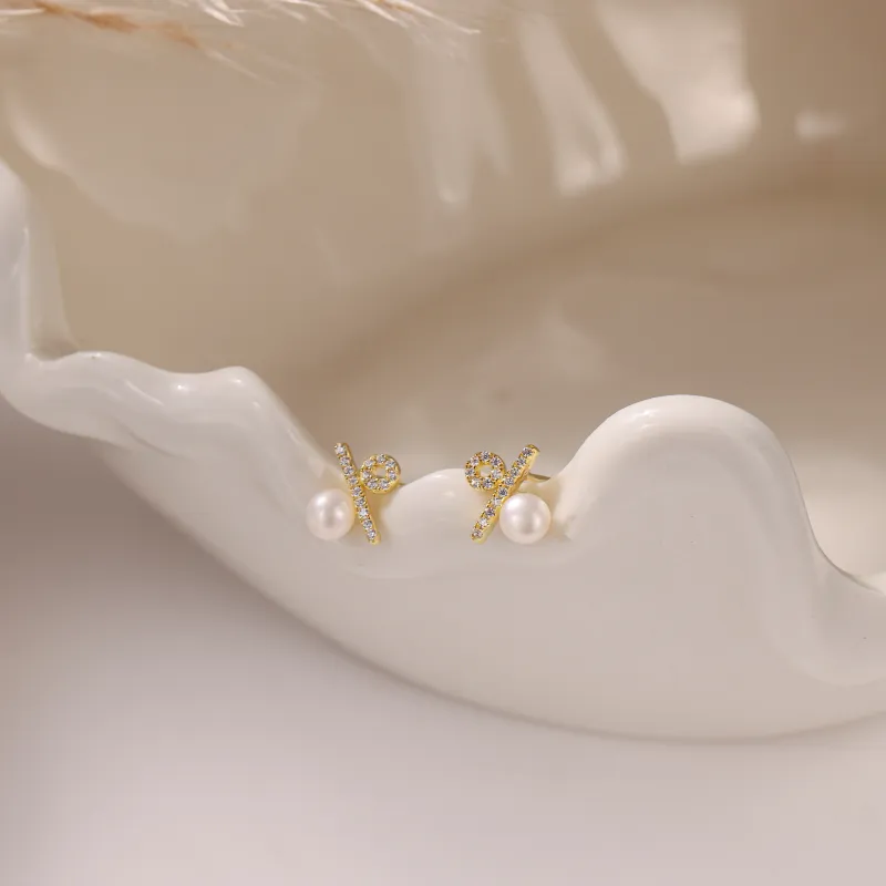 YDE S925 Sterling Silver Stud, Pearl Stud Earrings Women's-1