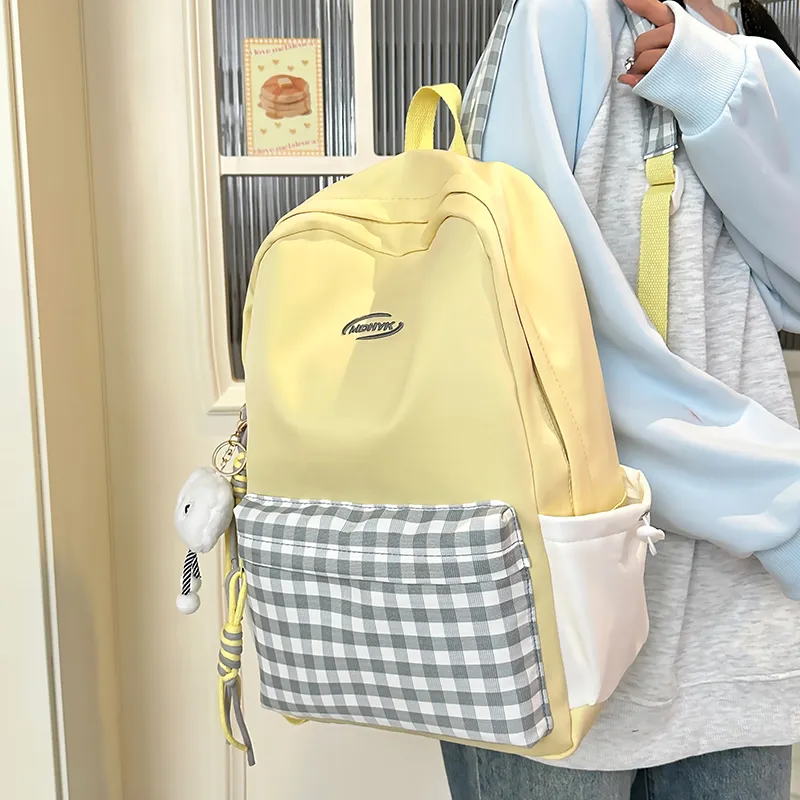 DCLOUD Nylon Backpack Regular Women's White/Yellow/Black/Khaki/Green-7