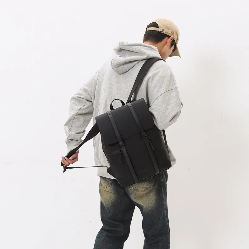 DCLOUD PU Backpack Regular Unisex Black/Gray-1