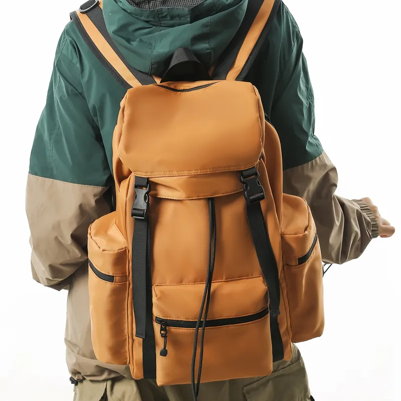 DCLOUD Nylon Backpack Unisex Blue/Black/Grass Green/Army Green/Pink/Khaki-19