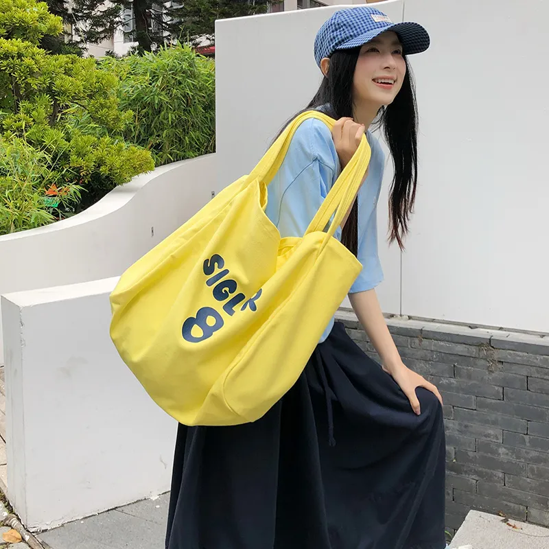 DCLOUD Canvas Tote Bag, Shopping Bag, Canvas Bag, Shoulder Bag Unisex Multicolor-15