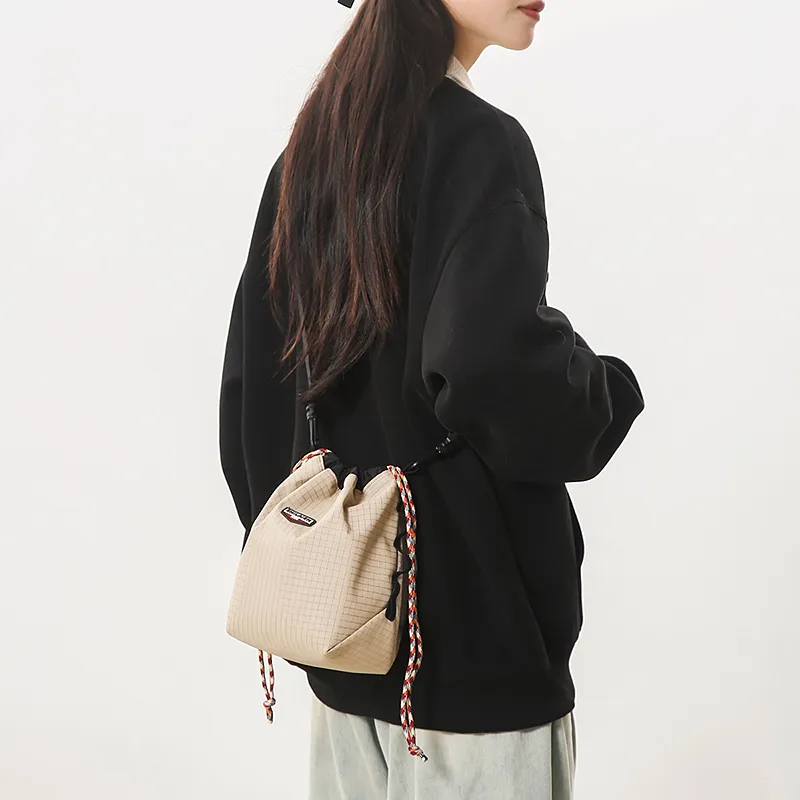 DCLOUD Nylon Crossbody Bag Regular Unisex Black/Khaki/Yellow/Red/Green-10