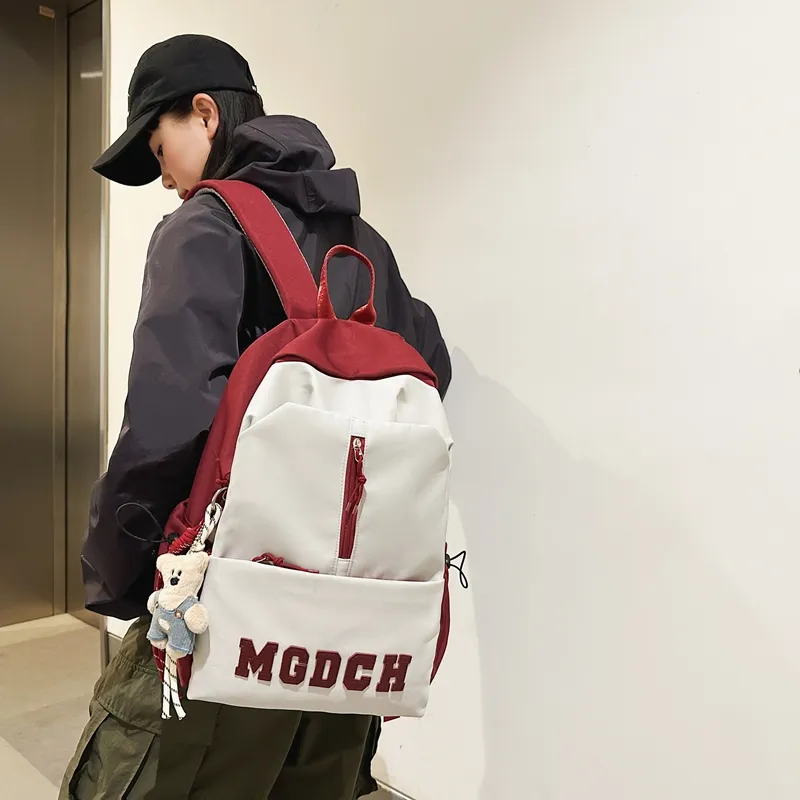DCLOUD Nylon Backpack Unisex Black/Red/Blue/Khaki-7