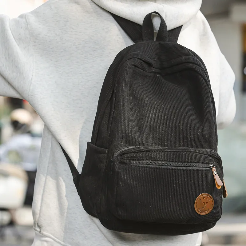 DCLOUD Corduroy Backpack Unisex White/Black/Green/Gray/Khaki-8
