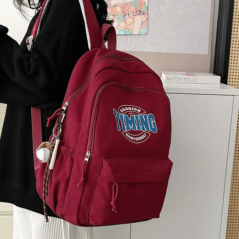 DCLOUD Nylon Backpack Unisex Red/White/Blue/Pink/Black-2