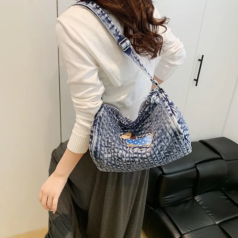 DCLOUD Denim Crossbody Bag Women's Black/Blue-9