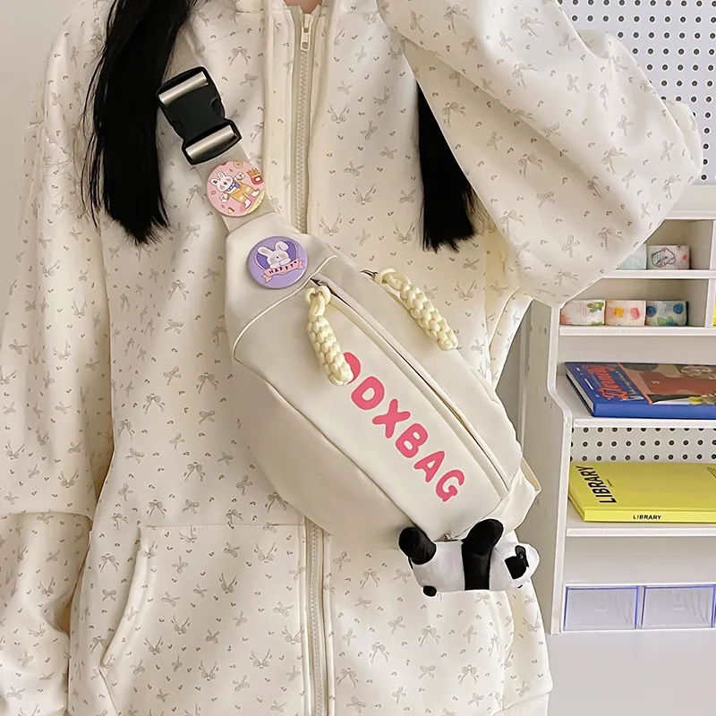 DCLOUD Nylon Backpack, Crossbody Bag, Sling Bag Regular Unisex White/Black/Pink/Yellow/Green-2