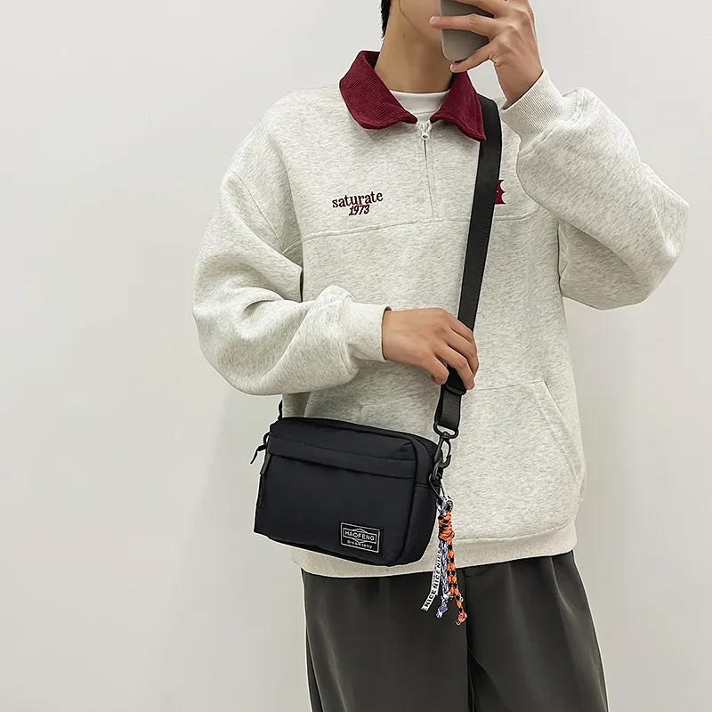 DCLOUD Nylon Backpack, Shoulder Bag, Crossbody Bag Regular Unisex White/Black/Yellow/Orange/Red-8