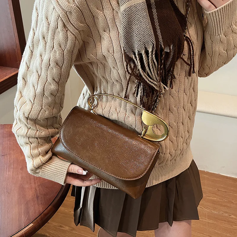 DCLOUD PU Shoulder Bag Crossbody Bag Handbag Regular Unisex Ecru Black/Brown/Burgundy-19