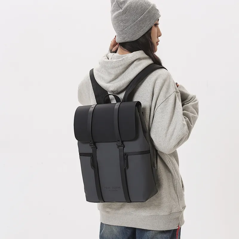 DCLOUD PU Backpack Regular Unisex Black/Gray-9