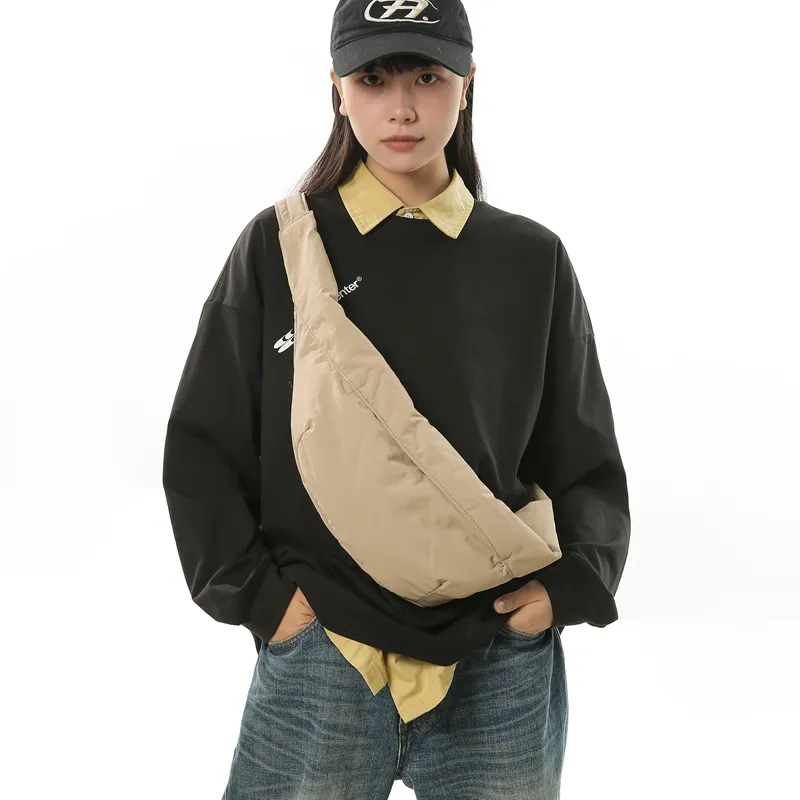 DCLOUD Nylon Sling Bag Unisex Light Khaki/Ginger Yellow/Coffee/Black-3