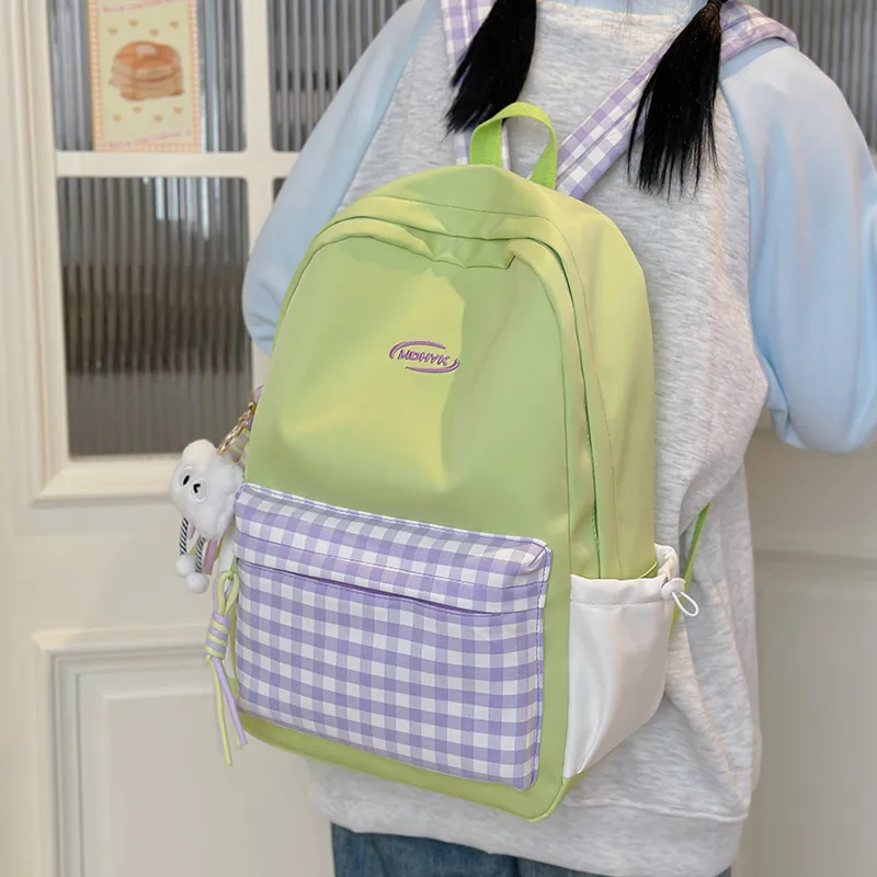 DCLOUD Nylon Backpack Regular Women's White/Yellow/Black/Khaki/Green-23
