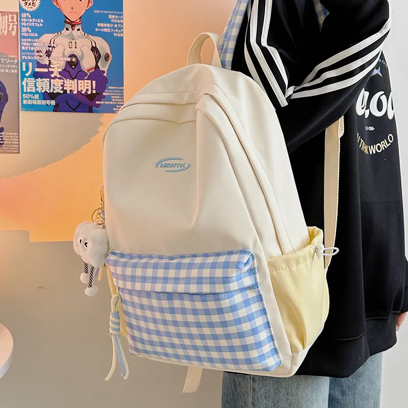 DCLOUD Nylon Backpack Regular Women's White/Yellow/Black/Khaki/Green-3