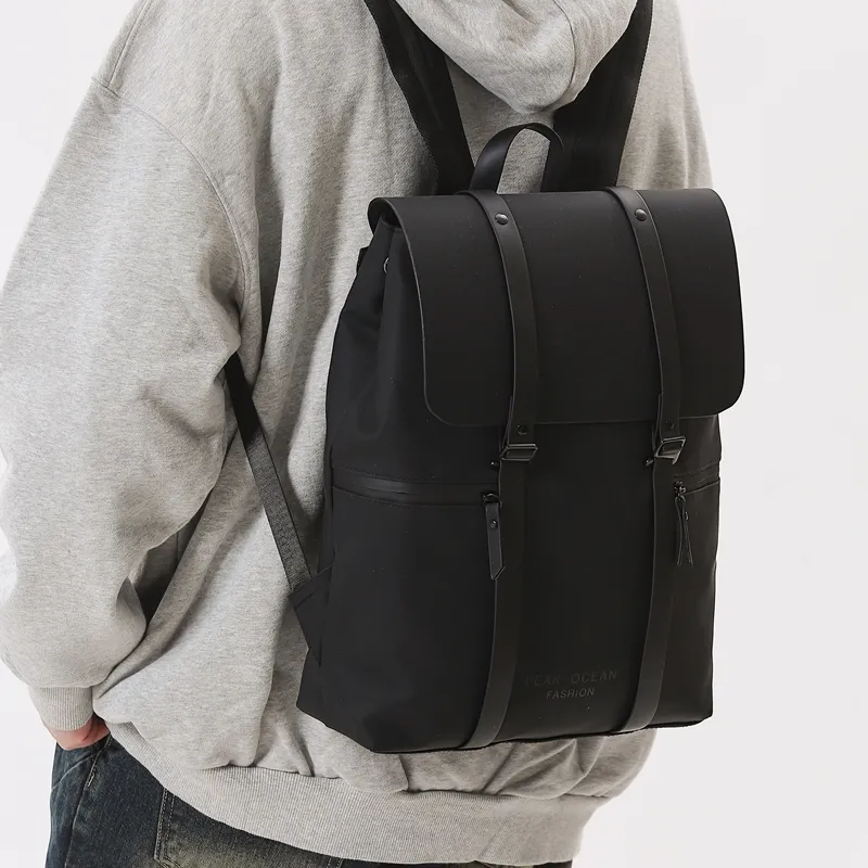 DCLOUD PU Backpack Regular Unisex Black/Gray-4